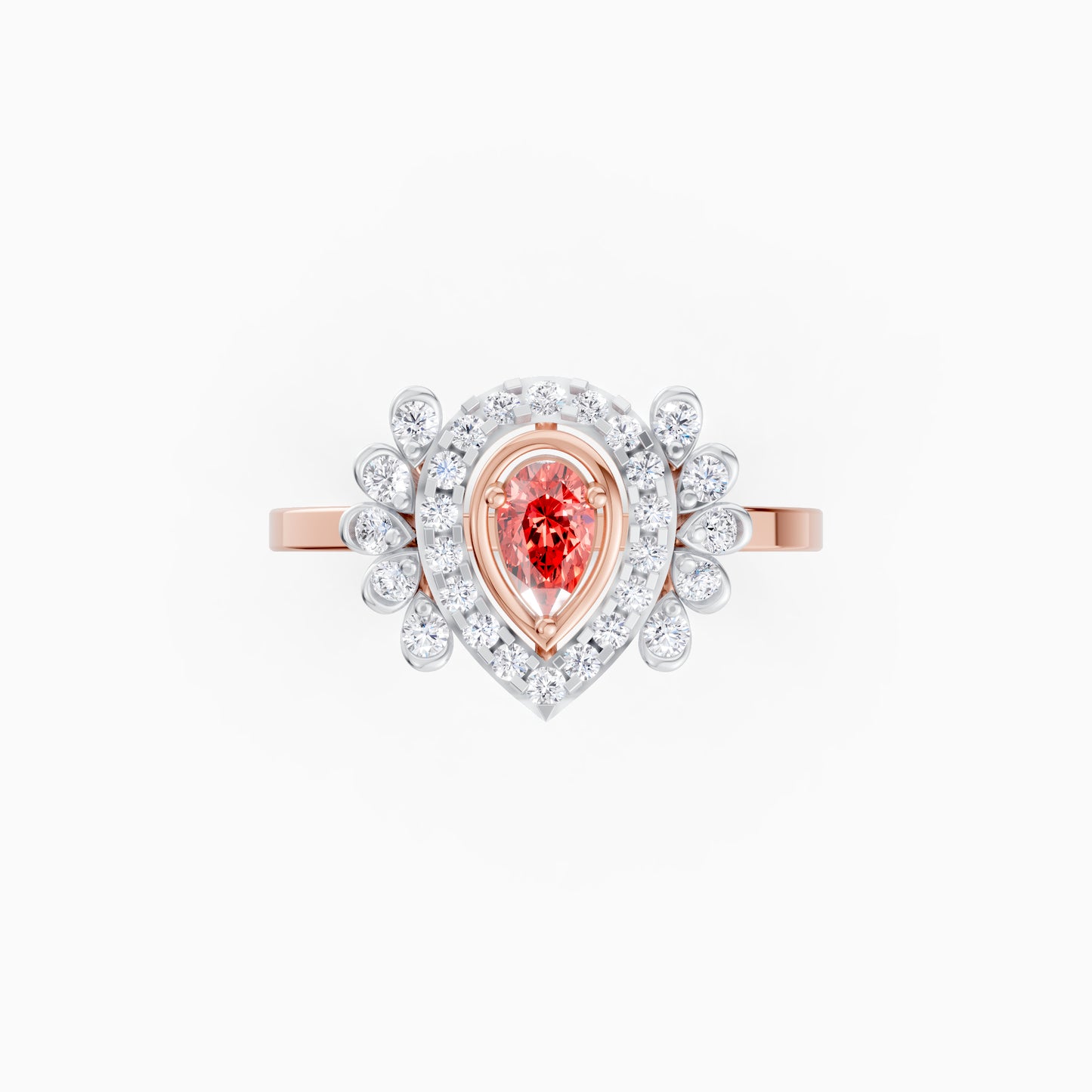 The Scarlet Tiara Pear Ring