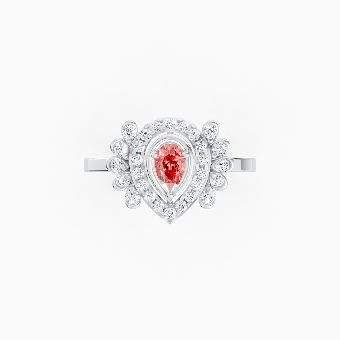 The Scarlet Tiara Pear Ring