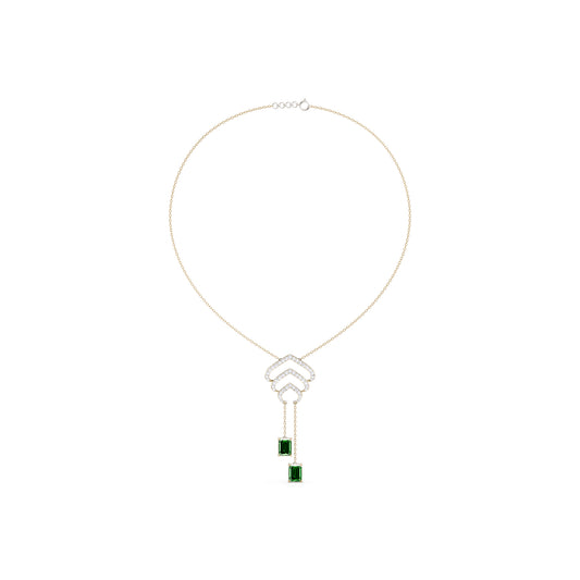 The Emerald-Cut Dual Drop & Round Chevron