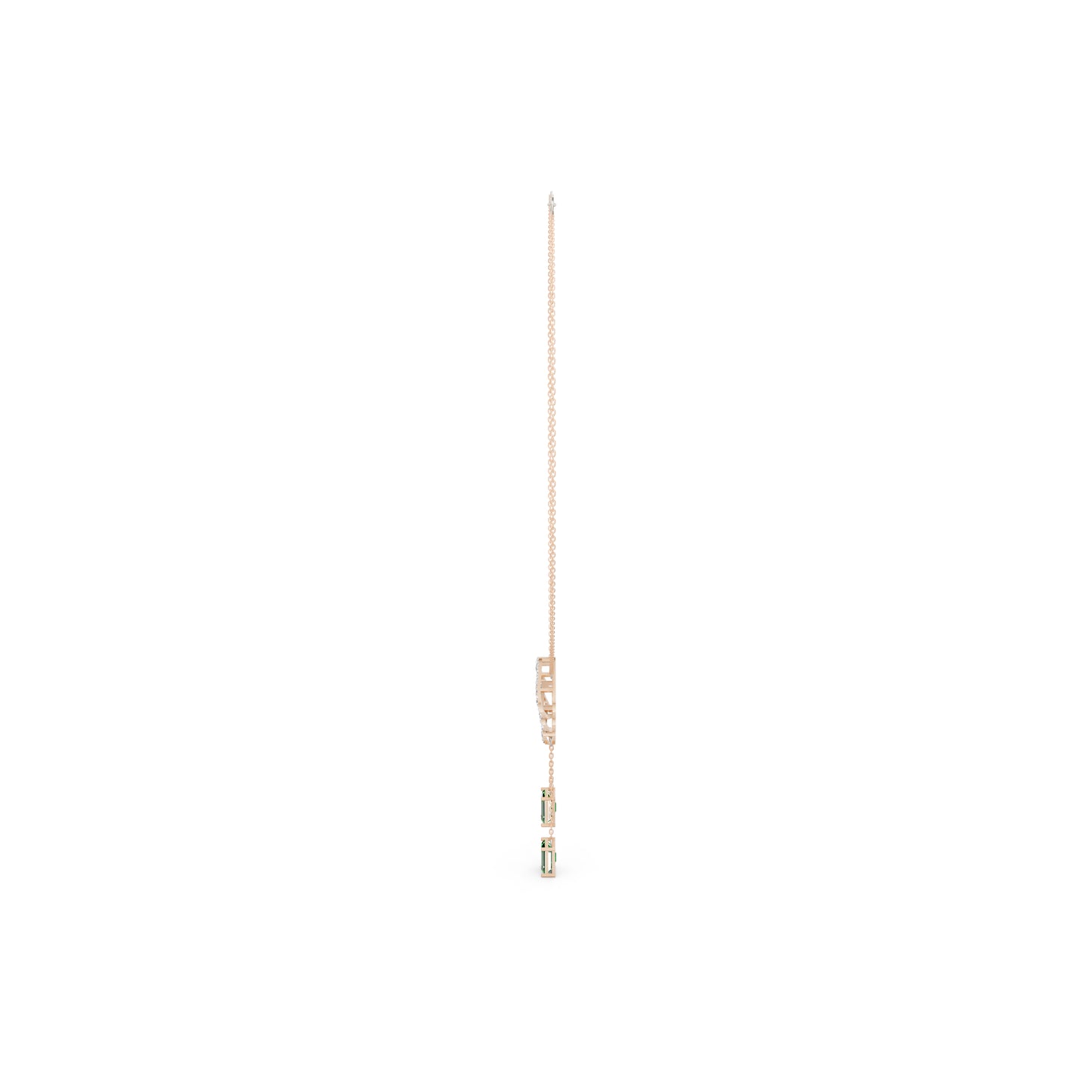 The Emerald-Cut Dual Drop & Round Chevron