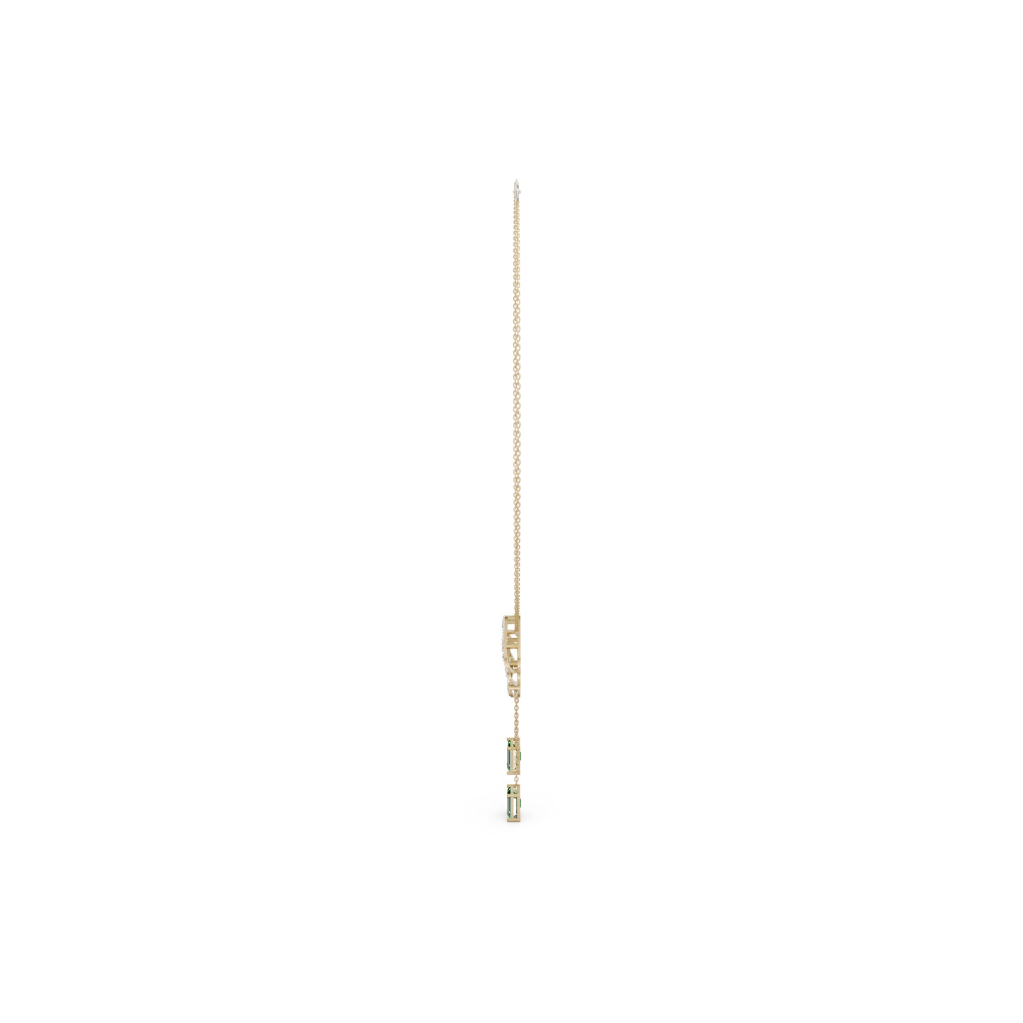 The Emerald-Cut Dual Drop & Round Chevron