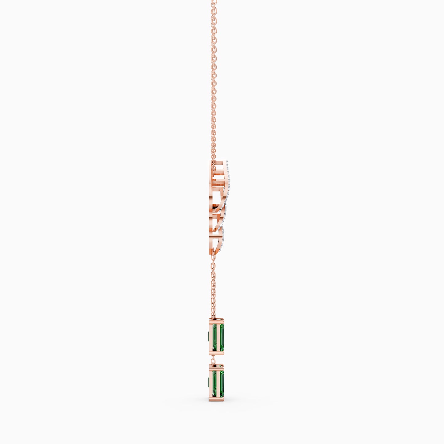 The Emerald-Cut Dual Drop & Round Chevron