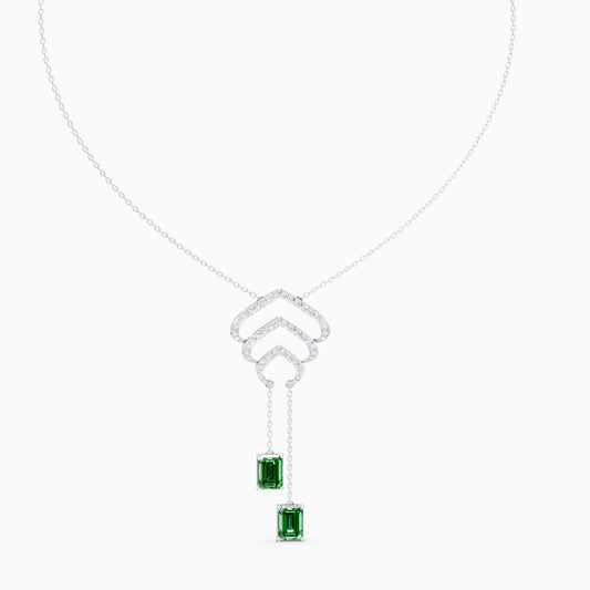The Emerald-Cut Dual Drop & Round Chevron