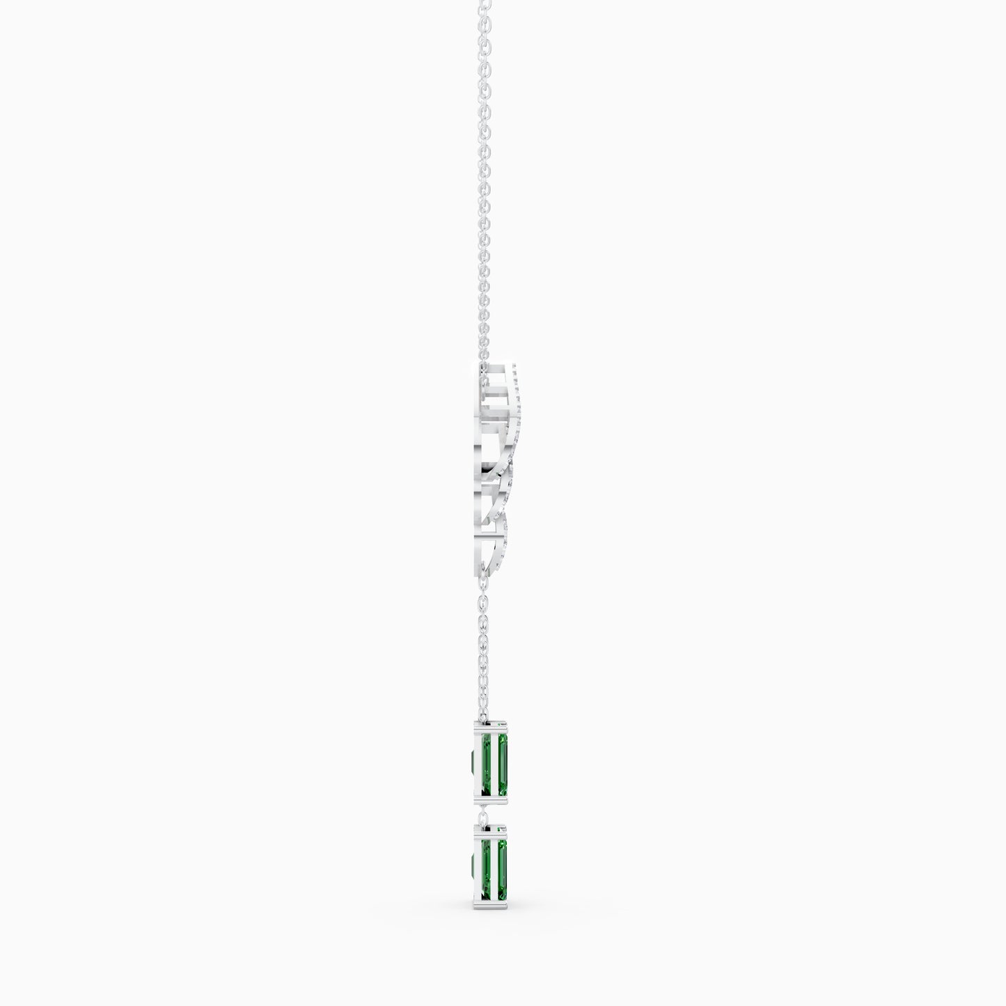 The Emerald-Cut Dual Drop & Round Chevron