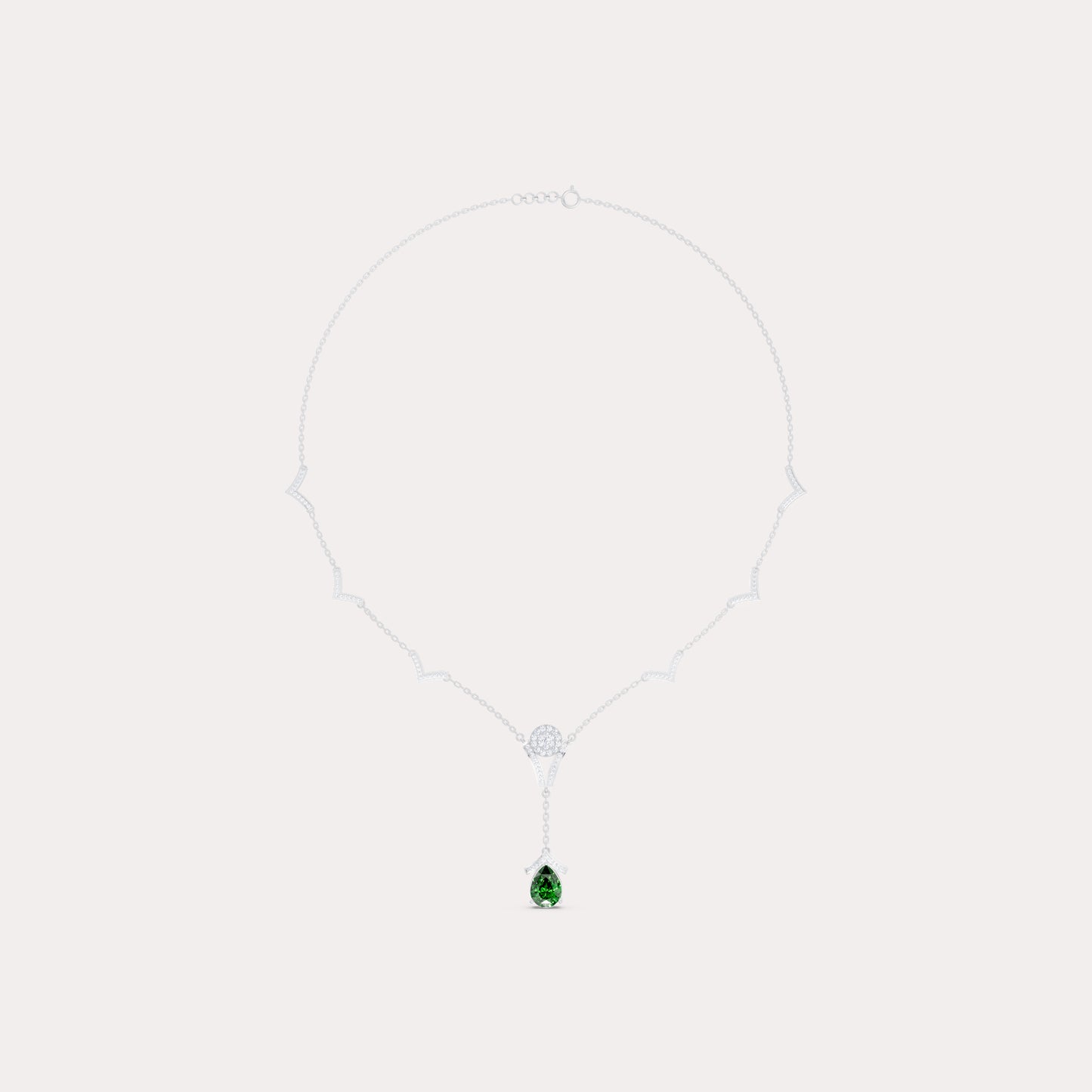 Round-Cluster Station & Pear Solitaire Pendant