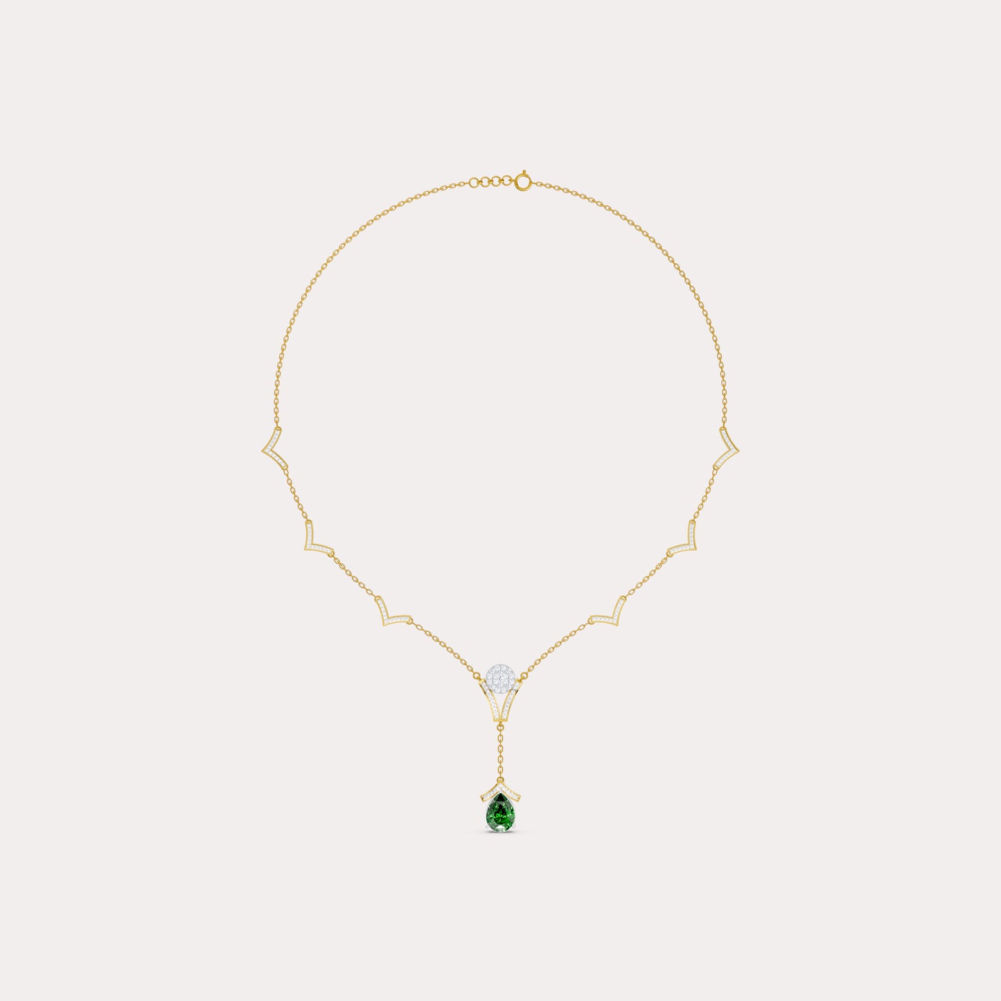 Round-Cluster Station & Pear Solitaire Pendant