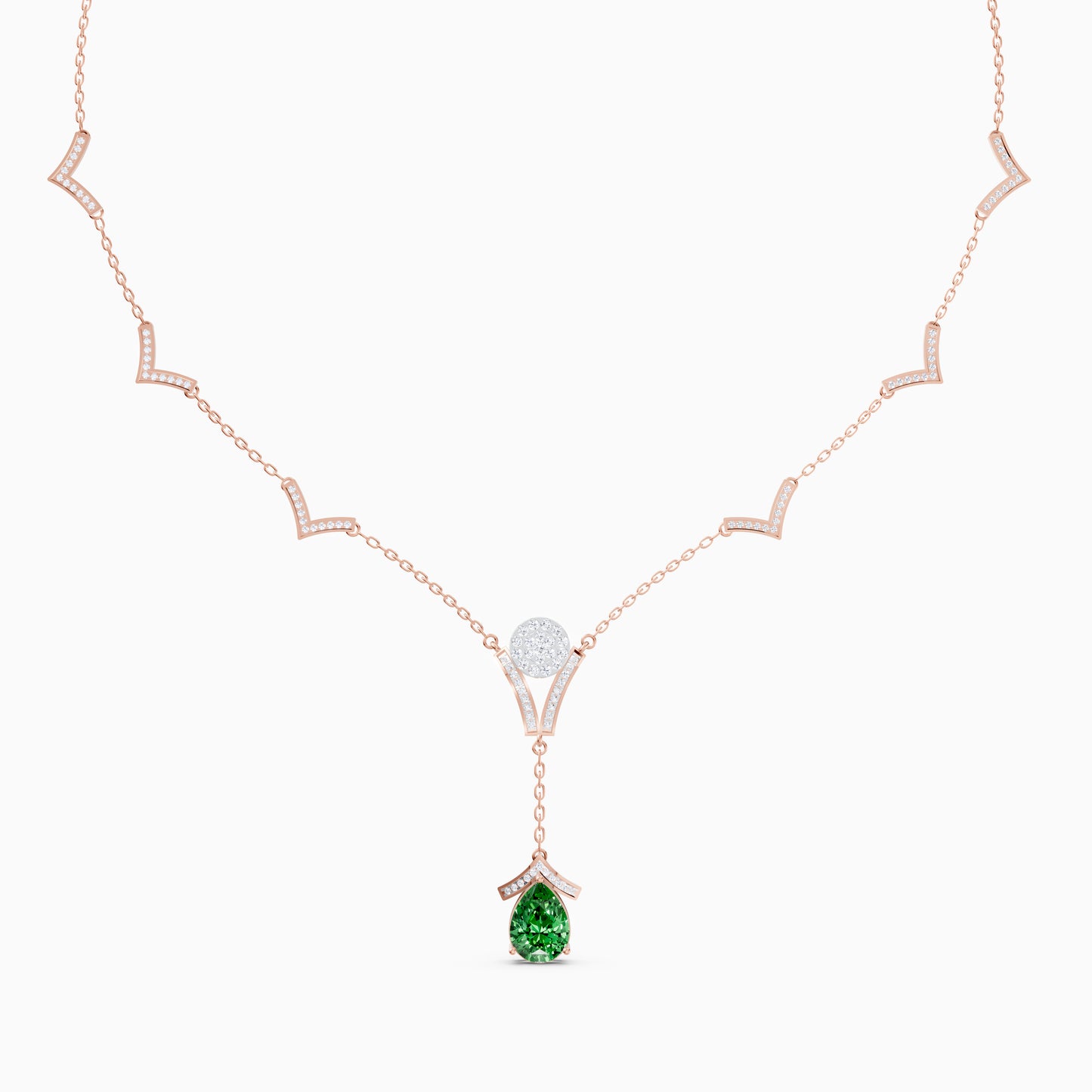 Round-Cluster Station & Pear Solitaire Pendant