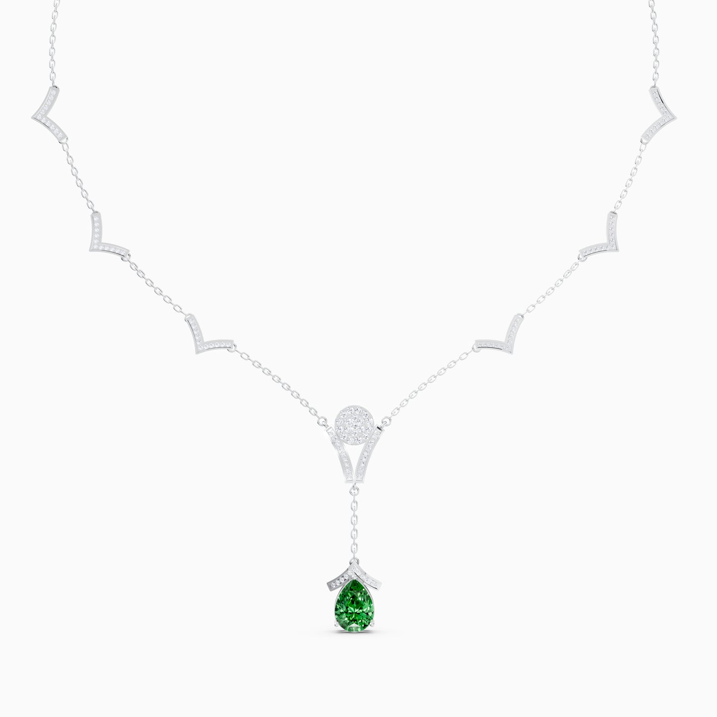 Round-Cluster Station & Pear Solitaire Pendant