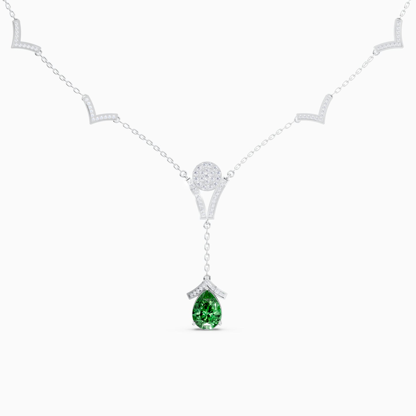 Round-Cluster Station & Pear Solitaire Pendant