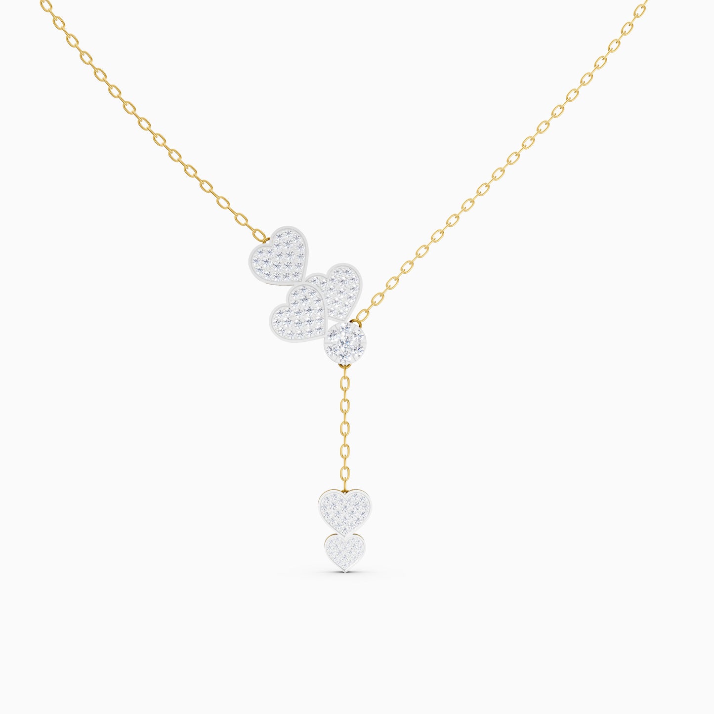 The Asymmetric Round-Stone Heart Cascade - 9KT
