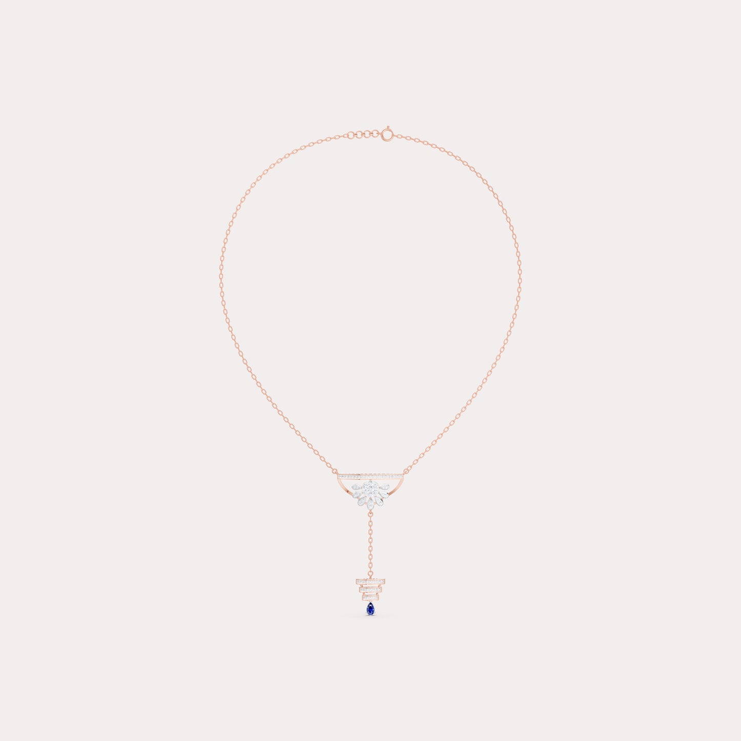 Round-Cluster Blossom & Tiered Pear-Cut Pendant