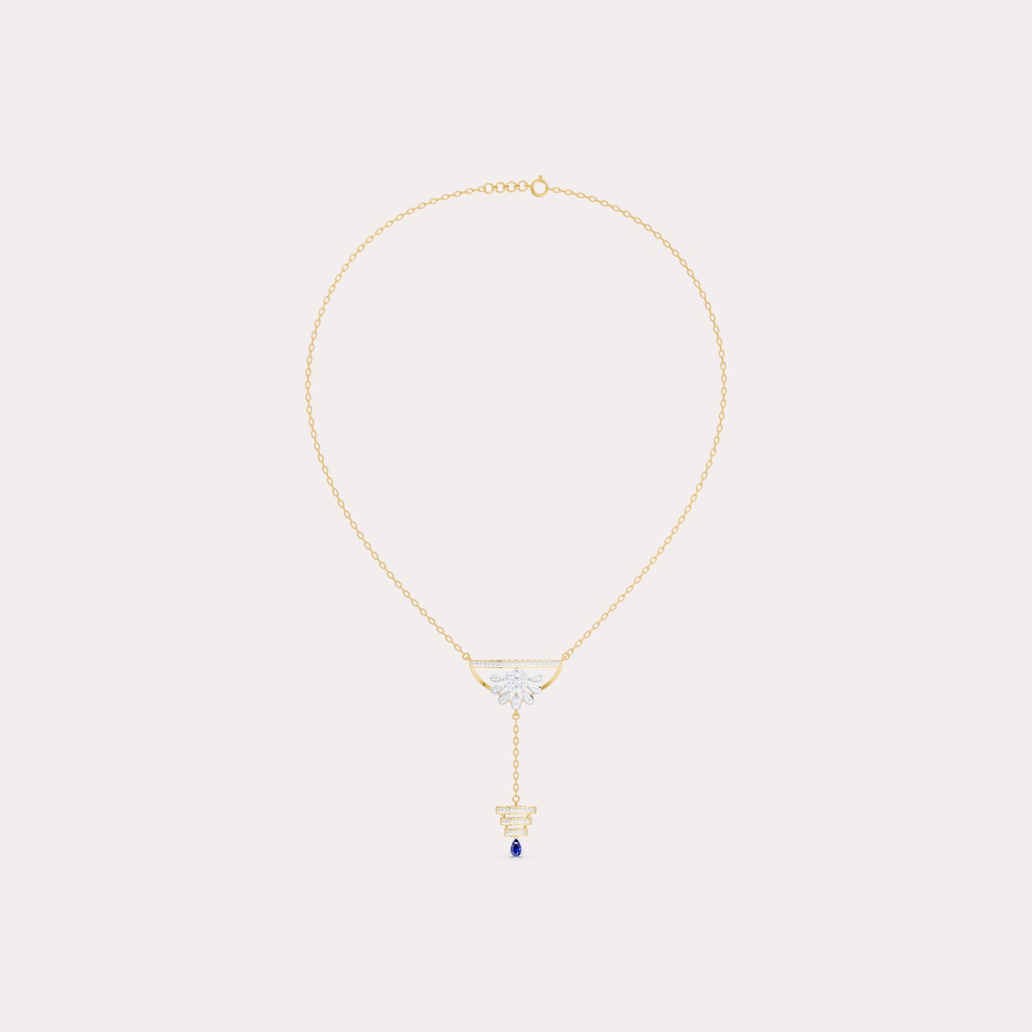 Round-Cluster Blossom & Tiered Pear-Cut Pendant