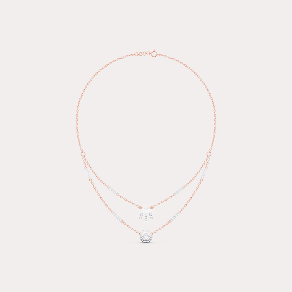 The Round-Cut Multi-Bar Station & Geometric Target Necklace