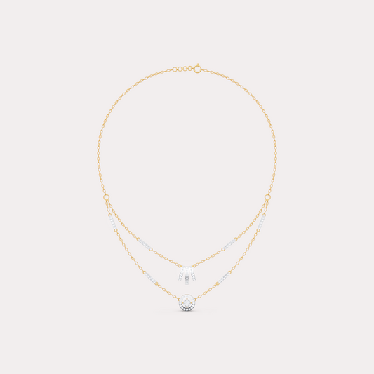 The Round-Cut Multi-Bar Station & Geometric Target Necklace