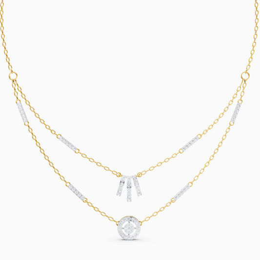 The Round-Cut Multi-Bar Station & Geometric Target Necklace