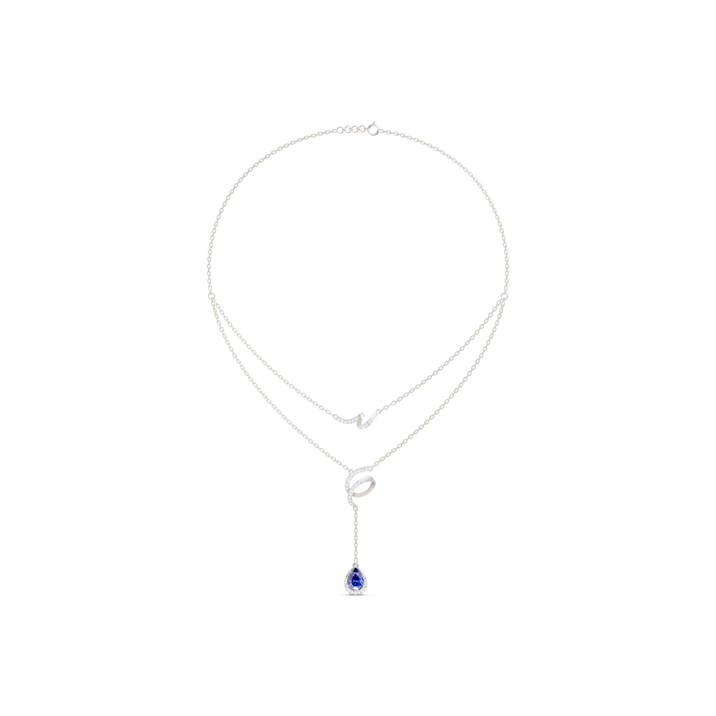 The Interlocking Round-Diamond Ribbon & Pear Cascade