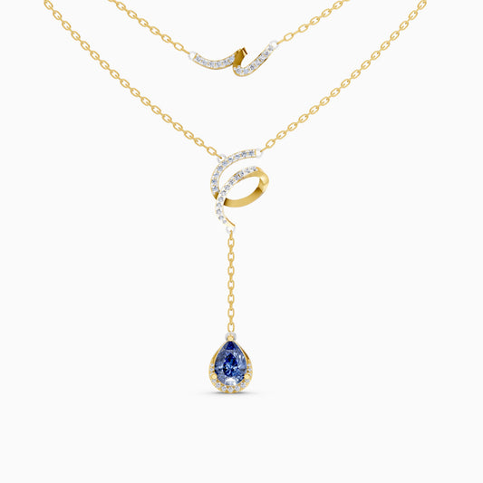 The Interlocking Round-Diamond Ribbon & Pear Cascade - 9KT