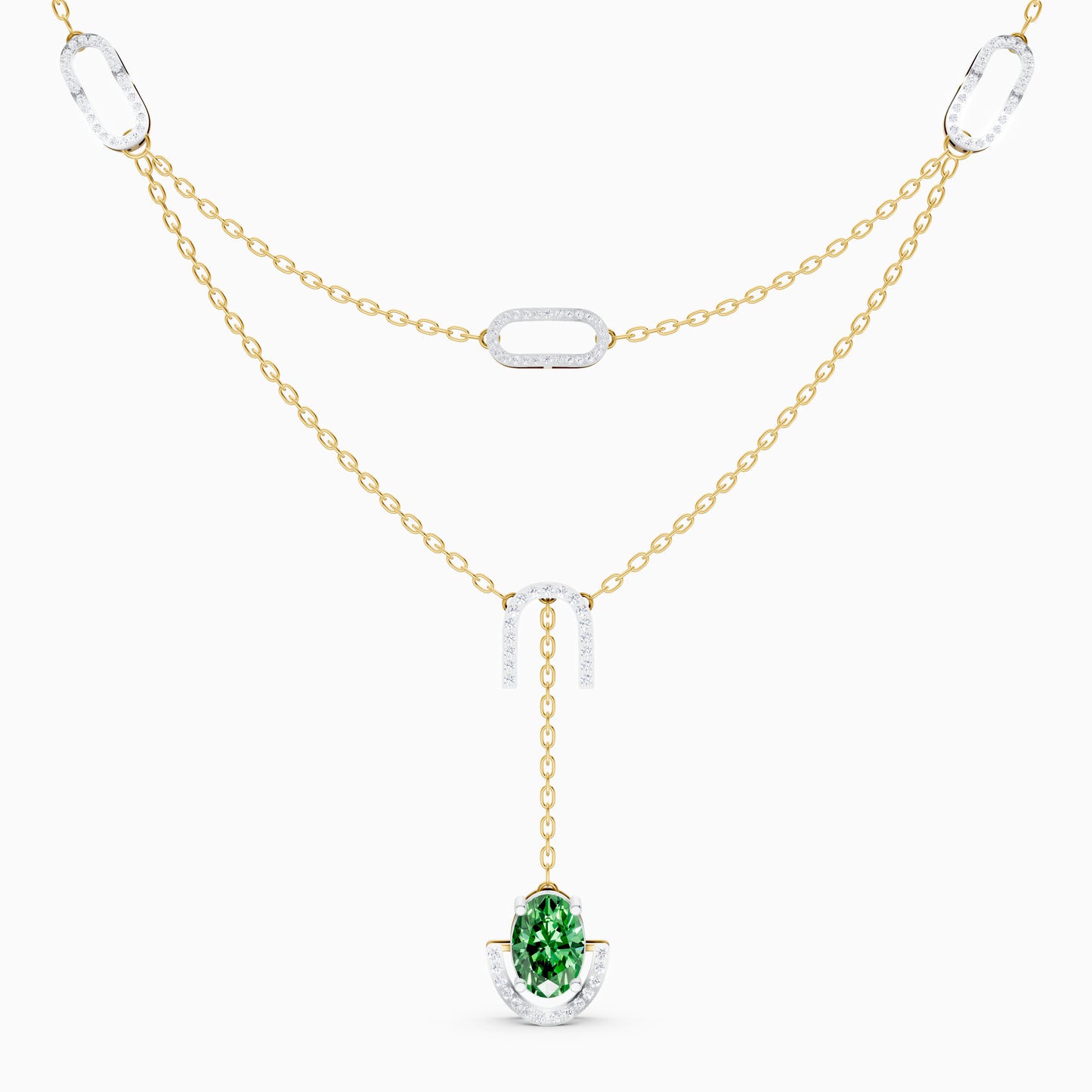 The Oval-Cut Solitaire & Layered Horseshoe Archway