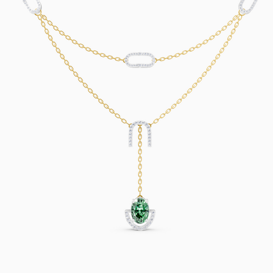 The Oval-Cut Solitaire & Layered Horseshoe Archway - 18KT