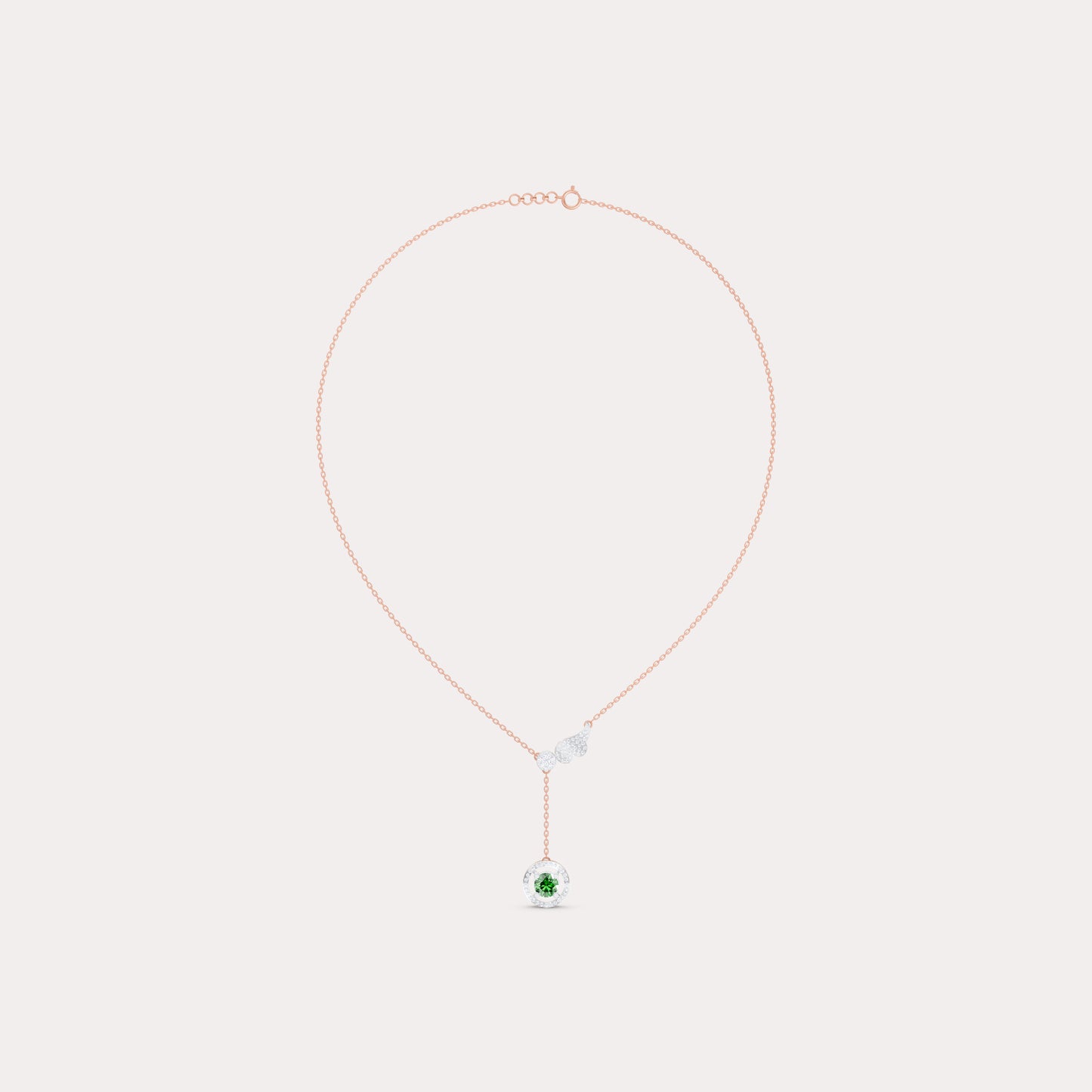 The Round-Cut Solitaire Halo & Diamond Wing Pendant