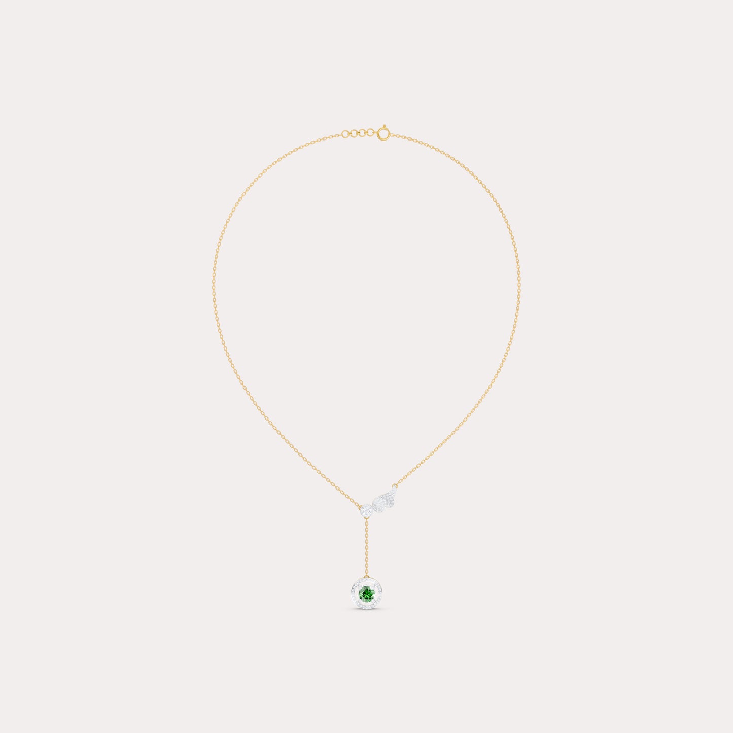 The Round-Cut Solitaire Halo & Diamond Wing Pendant