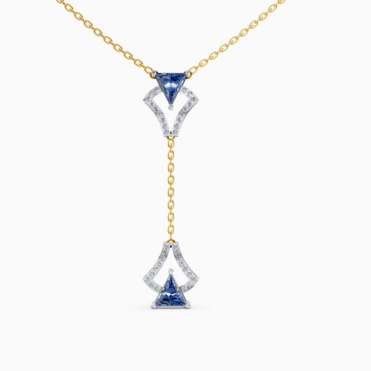 The Modern Triangle-Cut Canopy Lariat Necklace - 9KT