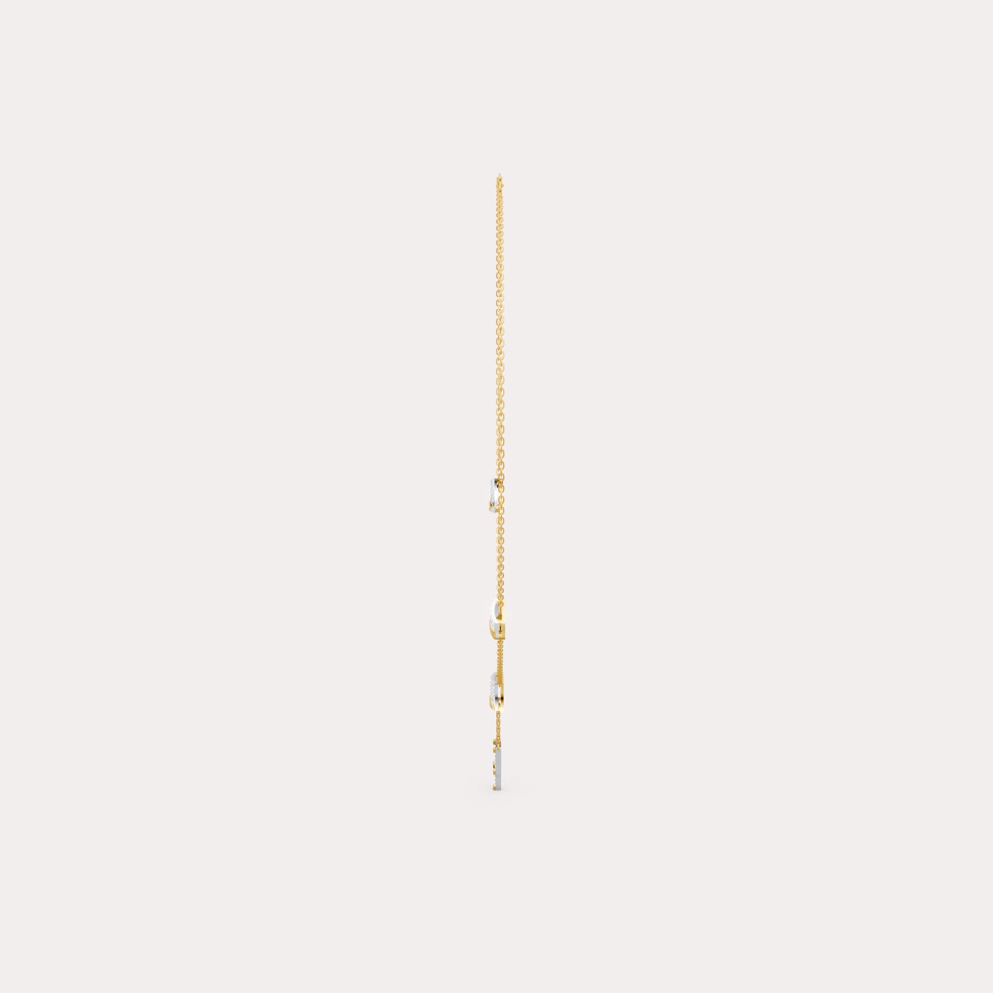 The Architectural Hourglass & Round-Diamond Fringe Pendant
