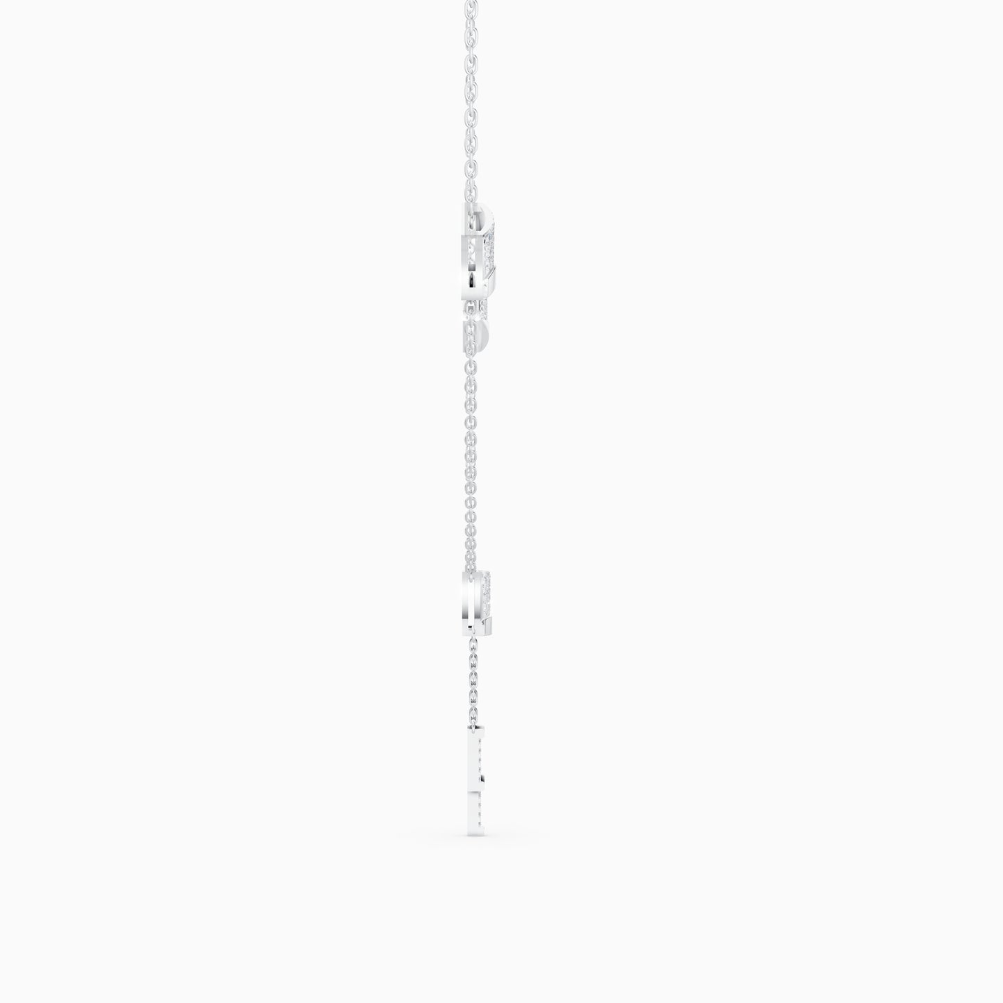 The Architectural Hourglass & Round-Diamond Fringe Pendant