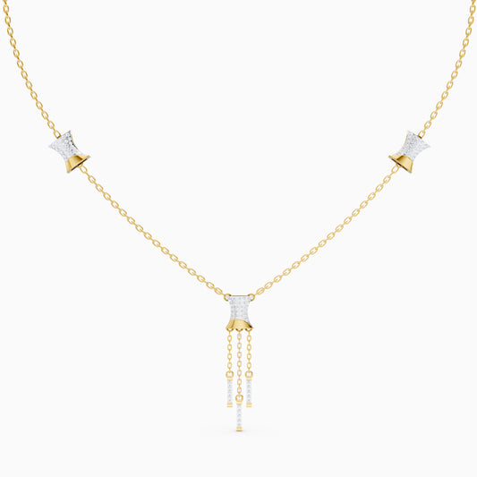 The Architectural Hourglass & Round-Diamond Fringe Pendant