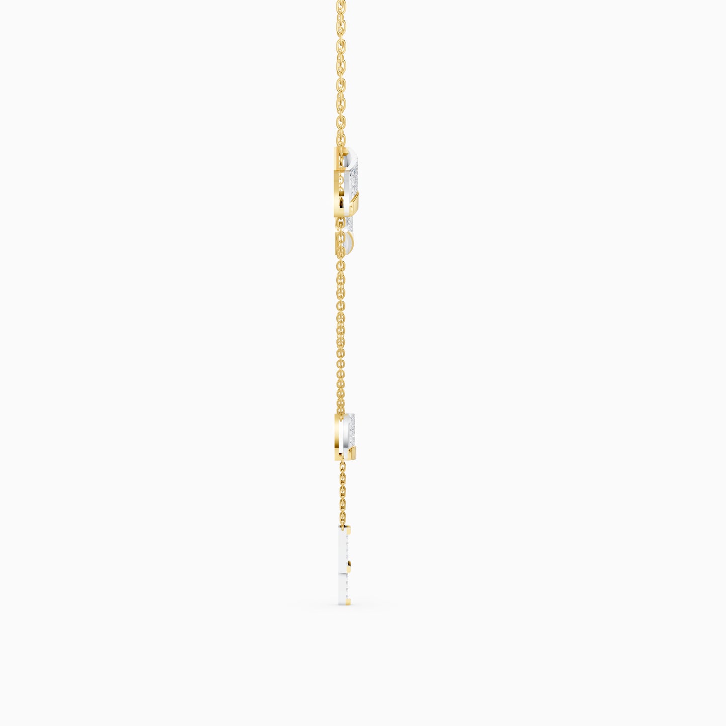 The Architectural Hourglass & Round-Diamond Fringe Pendant