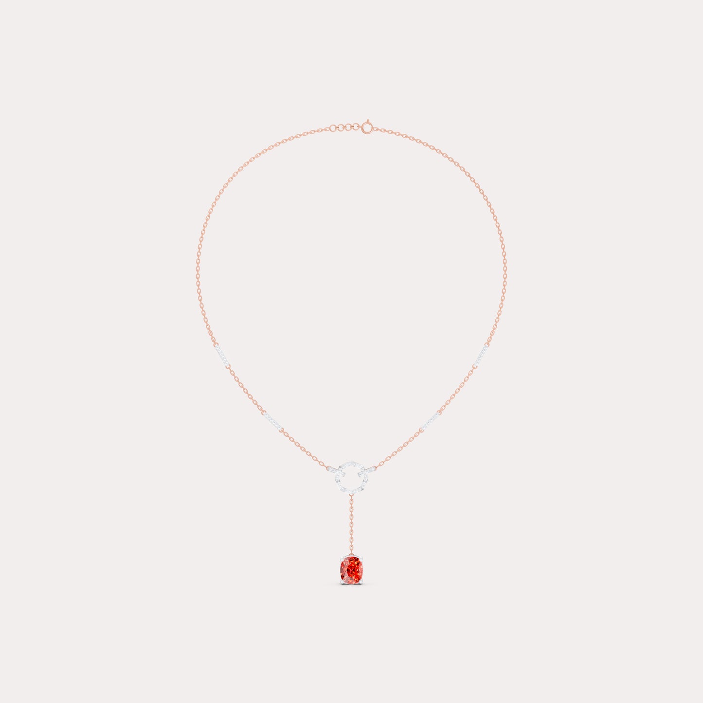 The Cushion-Cut Ruby-Tone & Octagonal Ring Pendant