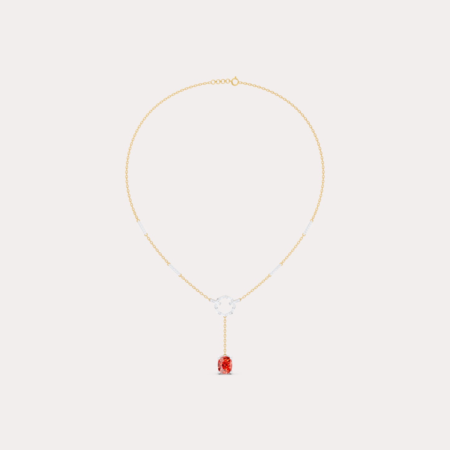 The Cushion-Cut Ruby-Tone & Octagonal Ring Pendant