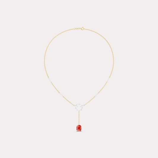 The Cushion-Cut Ruby-Tone & Octagonal Ring Pendant