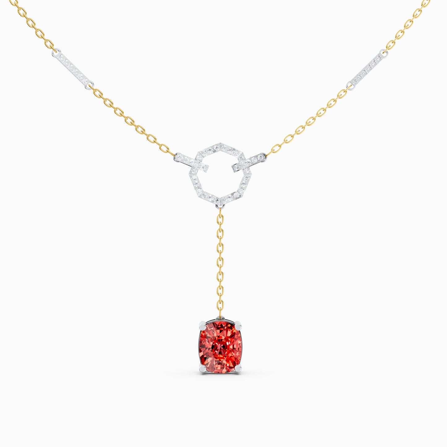 The Cushion-Cut Ruby-Tone & Octagonal Ring Pendant
