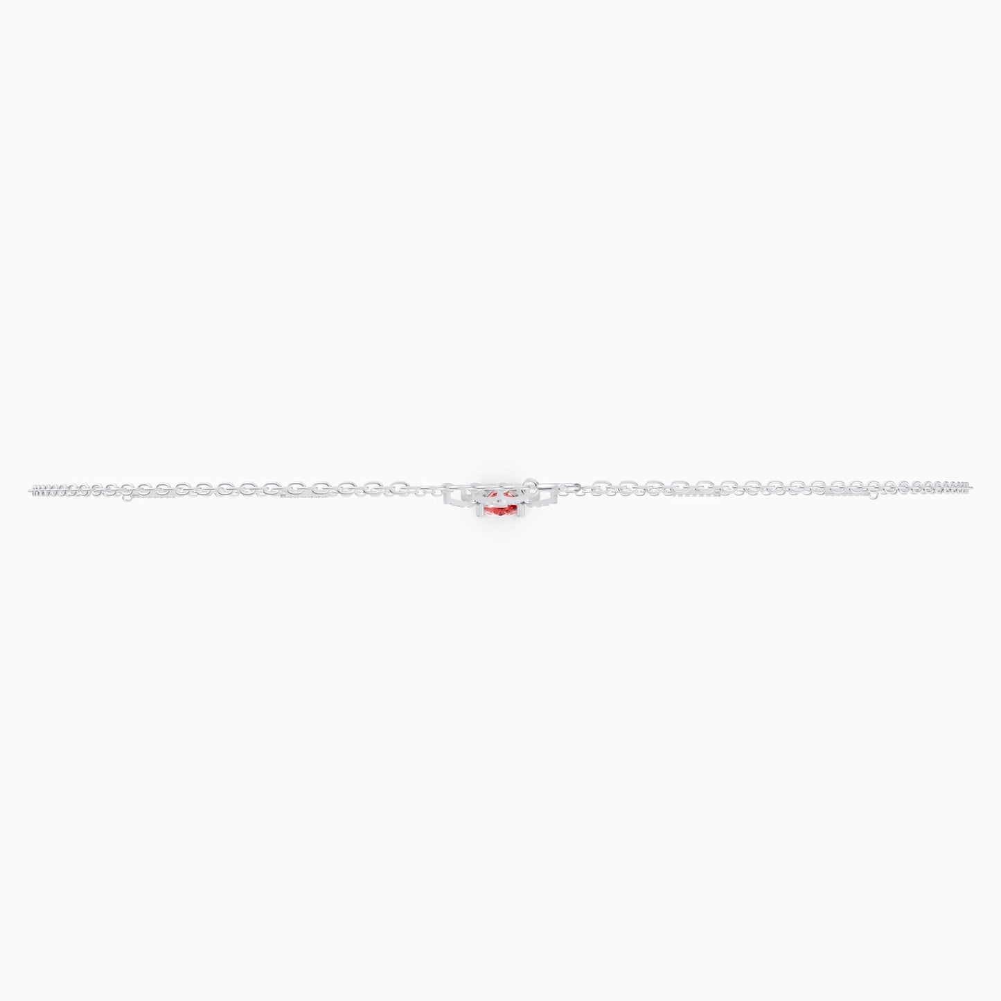 The Cushion-Cut Ruby-Tone & Octagonal Ring Pendant - 9KT