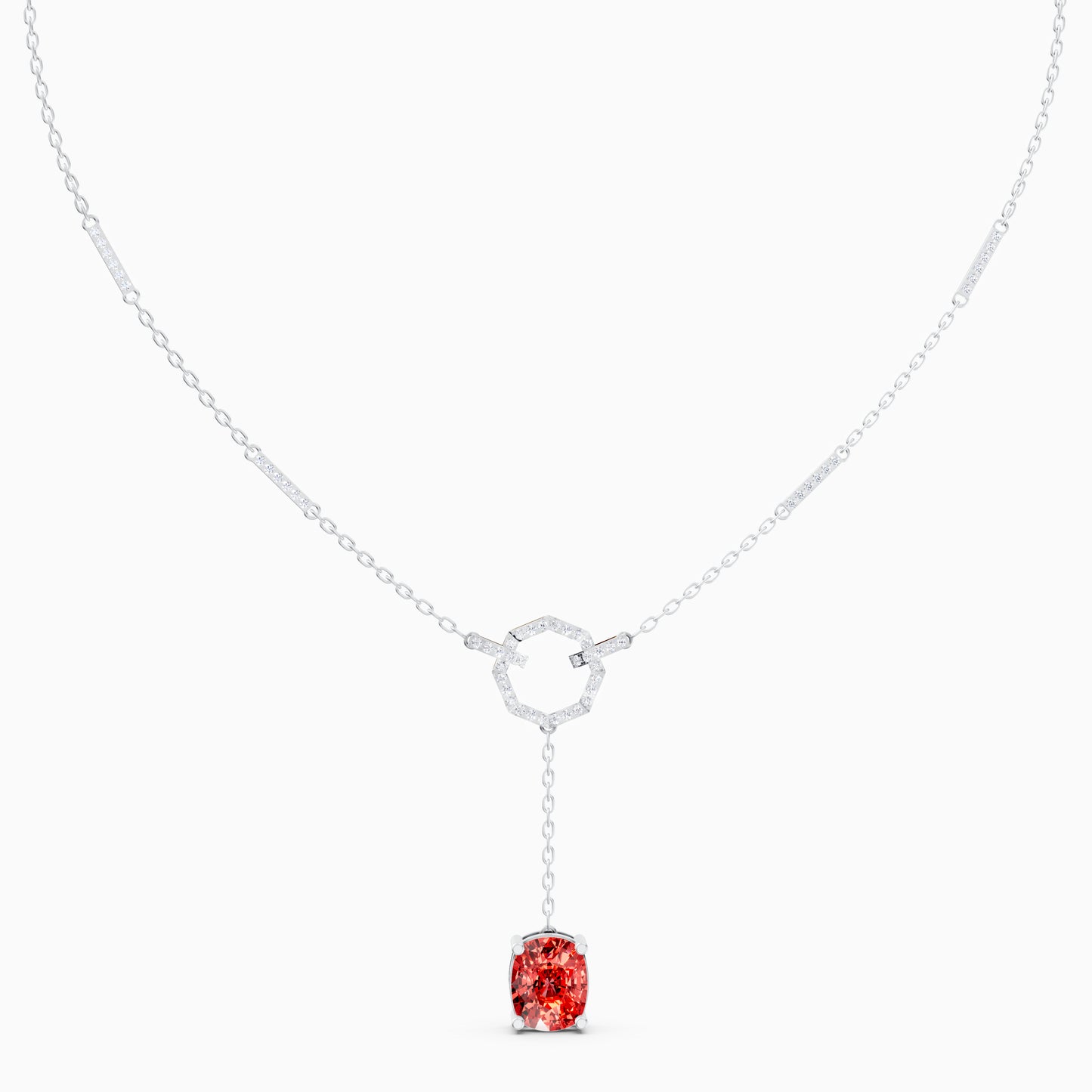The Cushion-Cut Ruby-Tone & Octagonal Ring Pendant