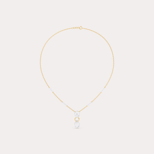 The Triple-Link Geometric Round Solitaire Necklace