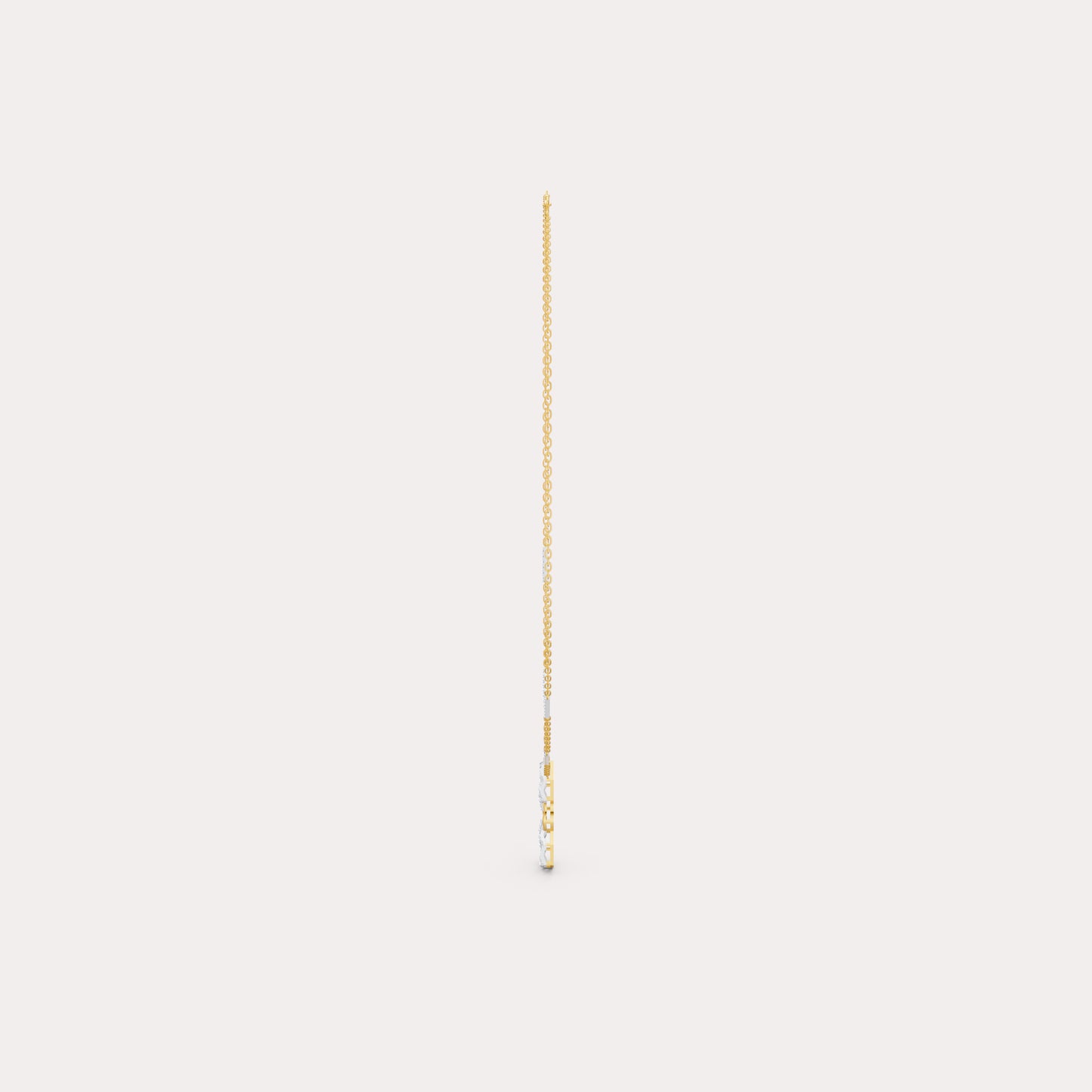 The Triple-Link Geometric Round Solitaire Necklace