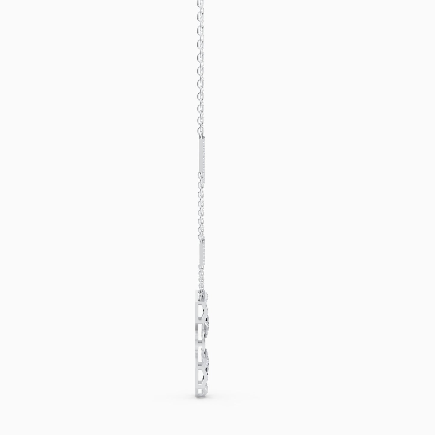 The Triple-Link Geometric Round Solitaire Necklace