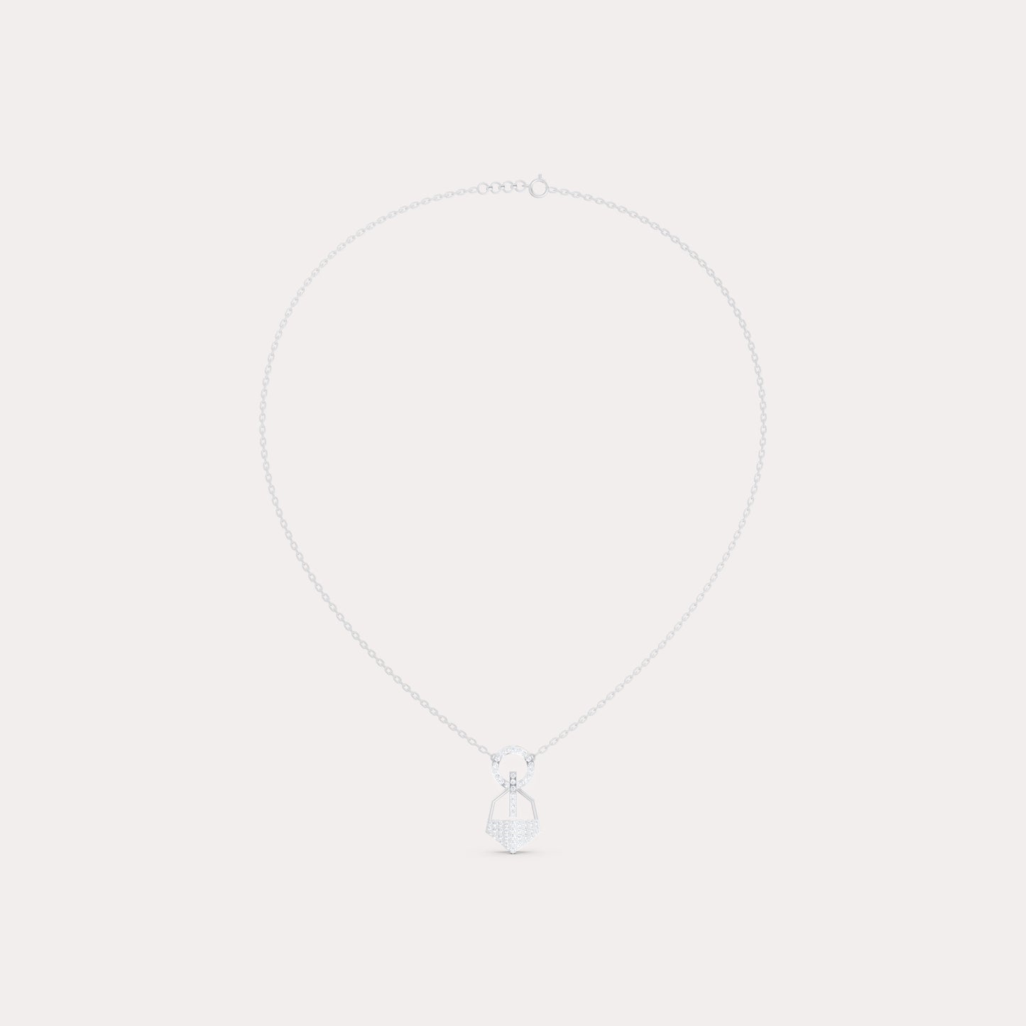 The Linked Round-Stone Bar & Pointed Shield Necklace
