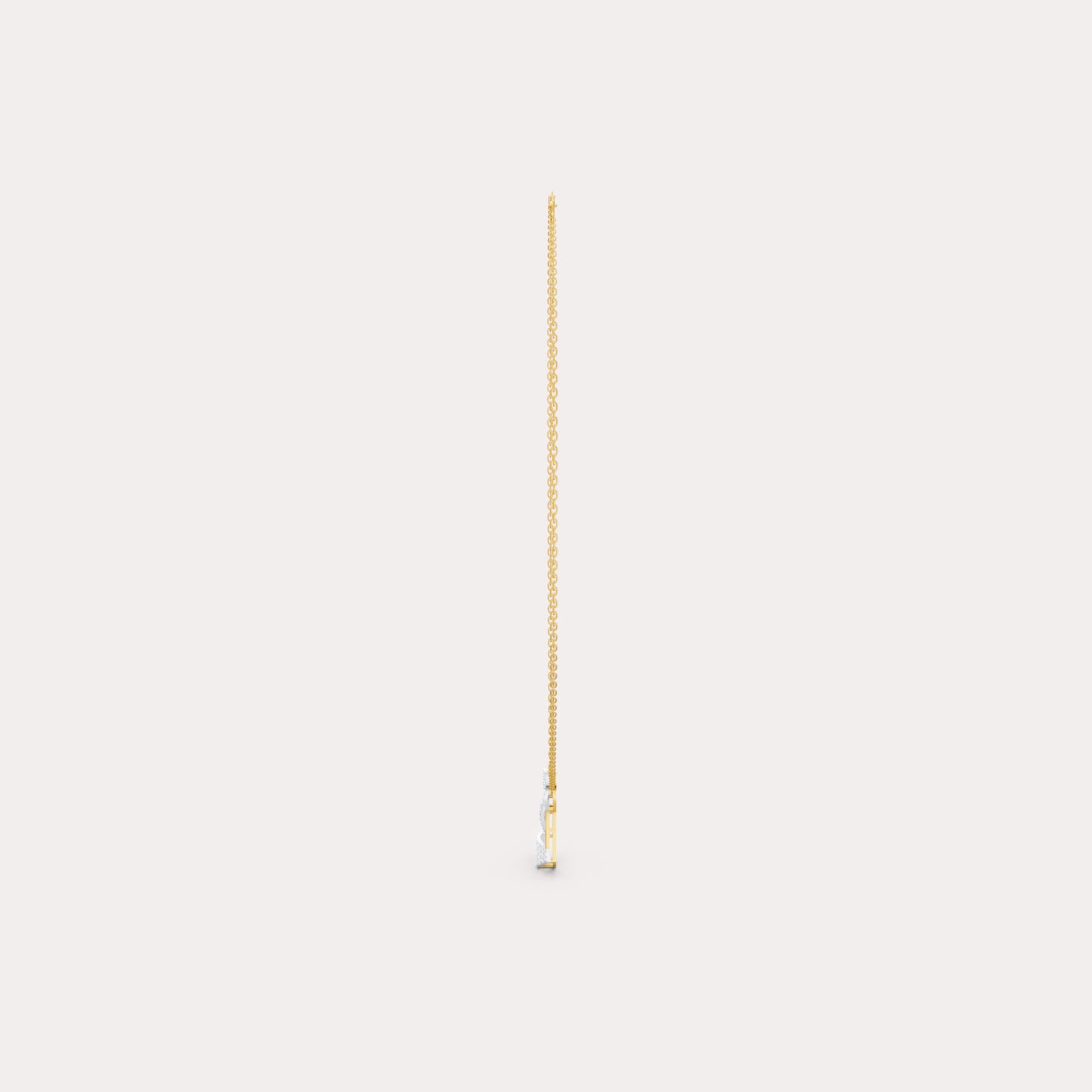 The Linked Round-Stone Bar & Pointed Shield Necklace