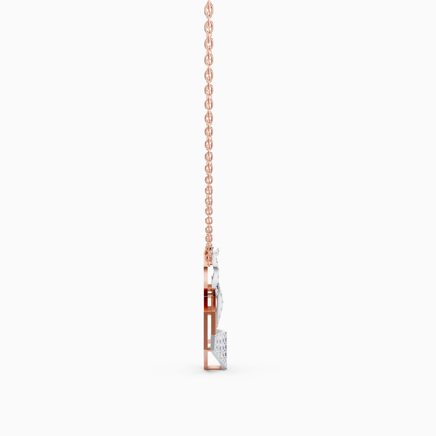 The Linked Round-Stone Bar & Pointed Shield Necklace