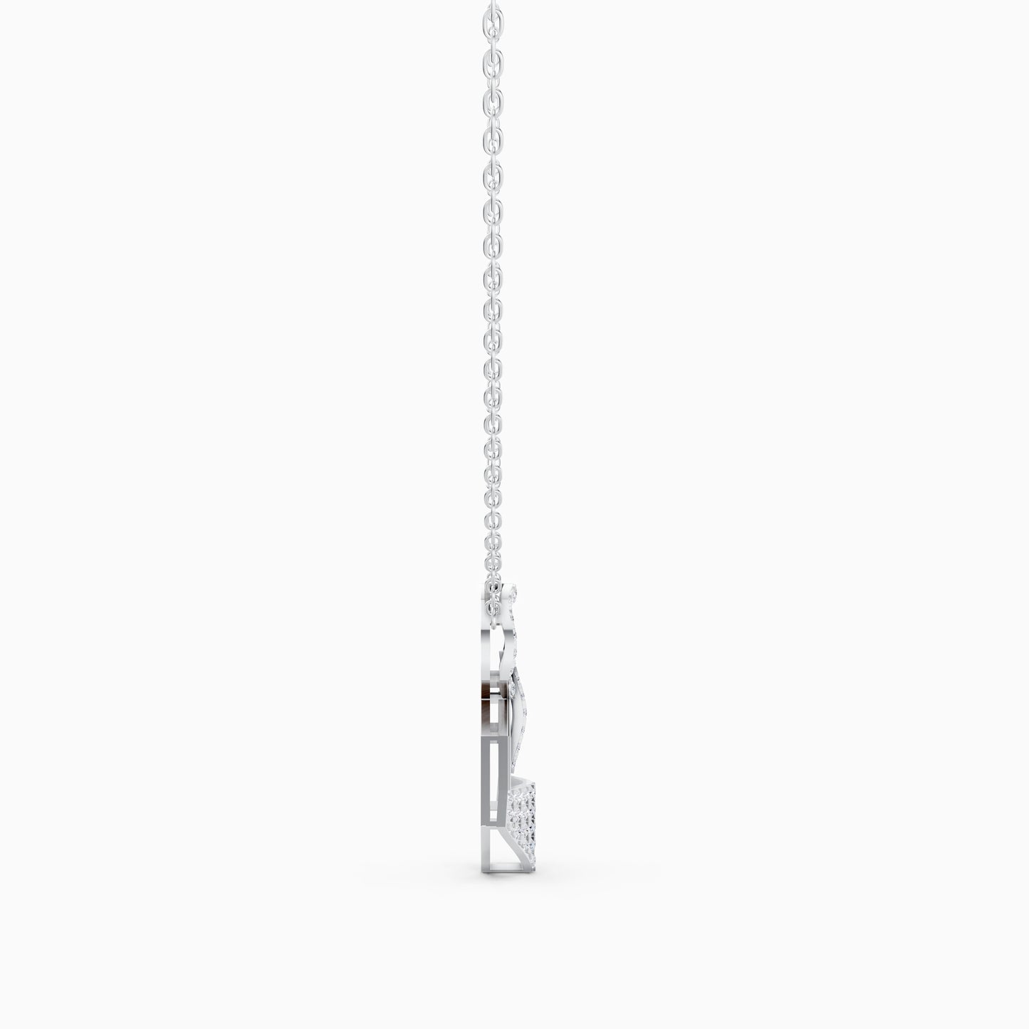 The Linked Round-Stone Bar & Pointed Shield Necklace