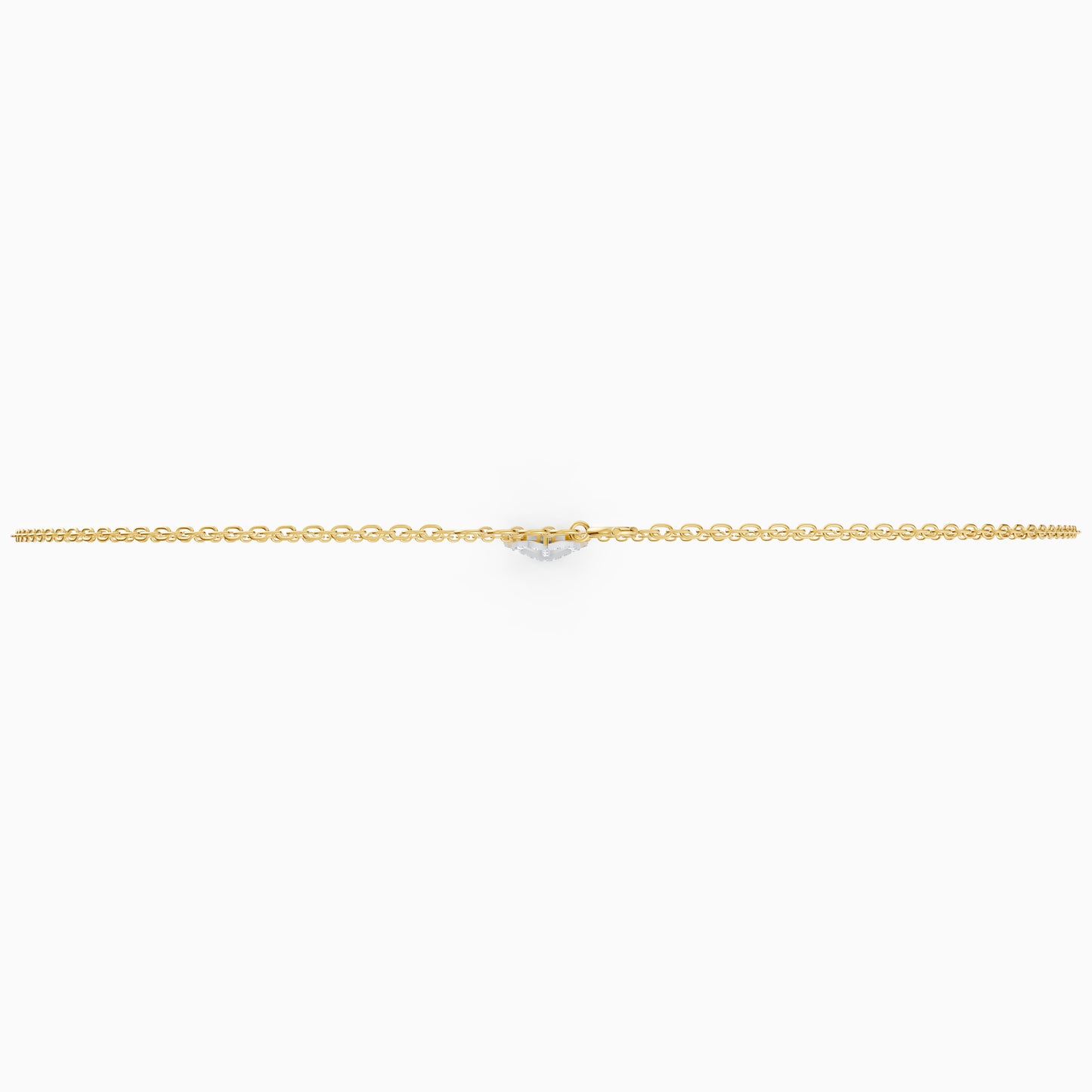 The Linked Round-Stone Bar & Pointed Shield Necklace