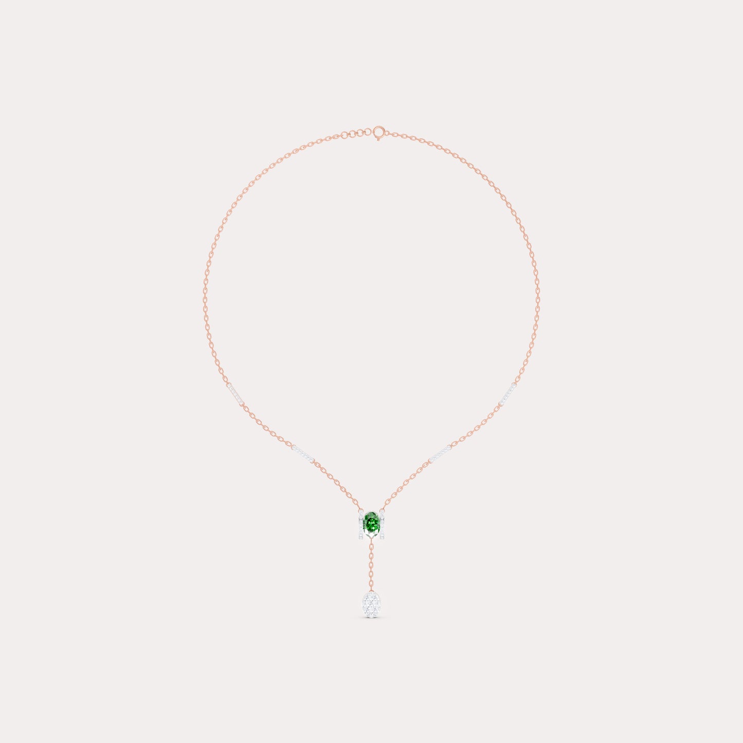 The Geometric Bar Station & Oval Gemstone Pendant