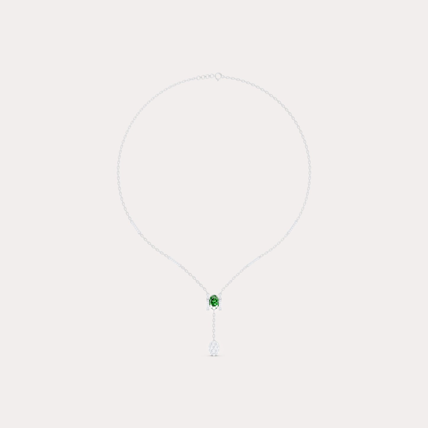 The Geometric Bar Station & Oval Gemstone Pendant