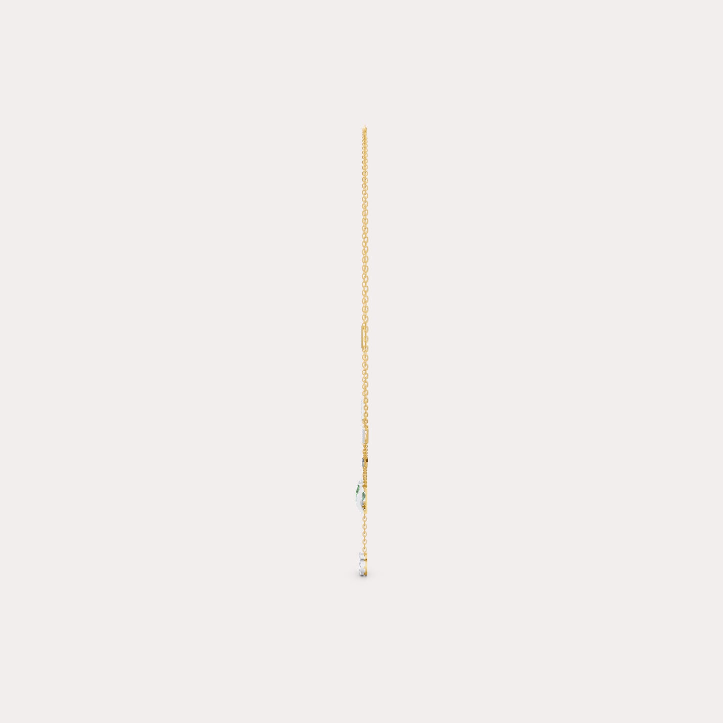The Geometric Bar Station & Oval Gemstone Pendant
