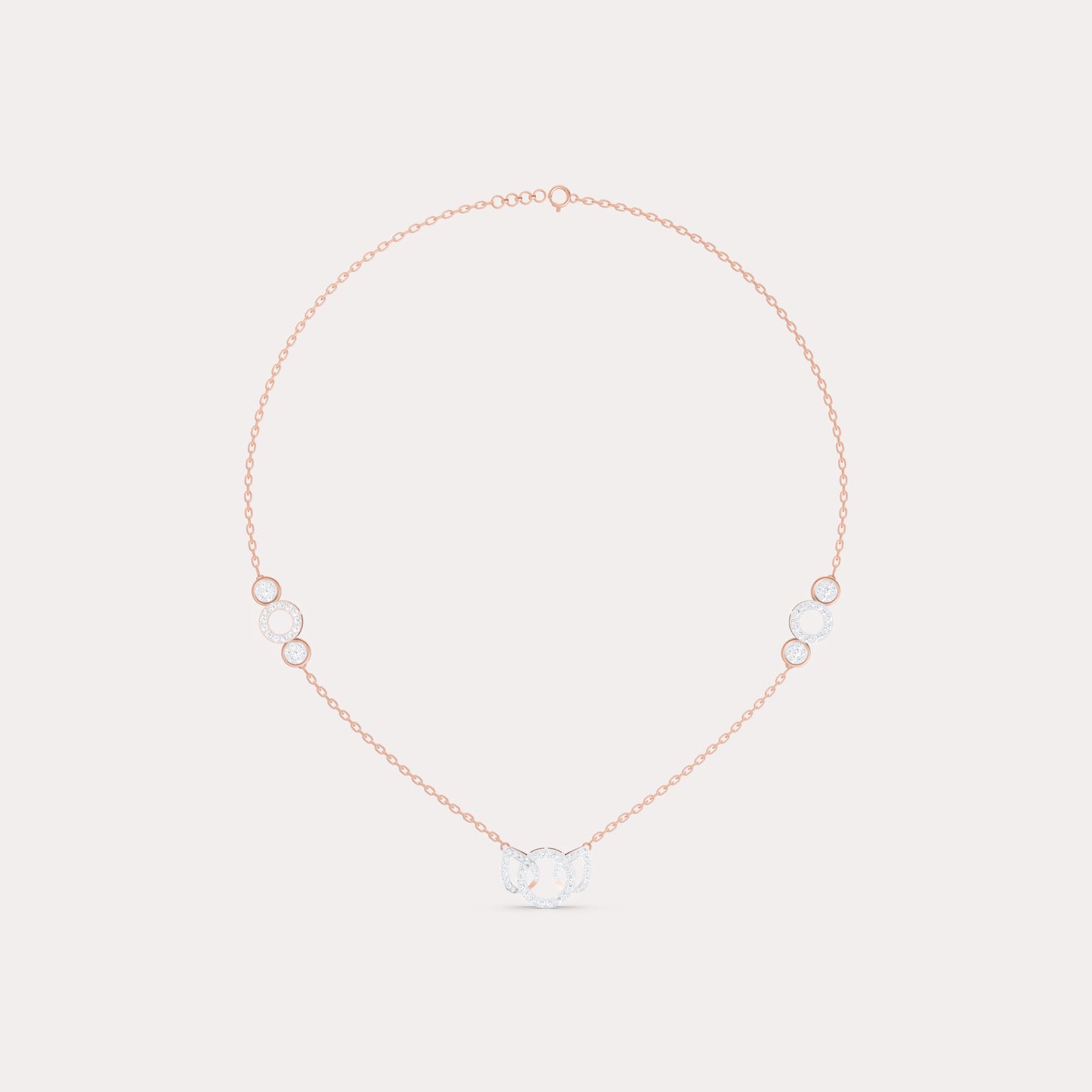 The Round-Cluster Interlocking Triple Ring Pendant