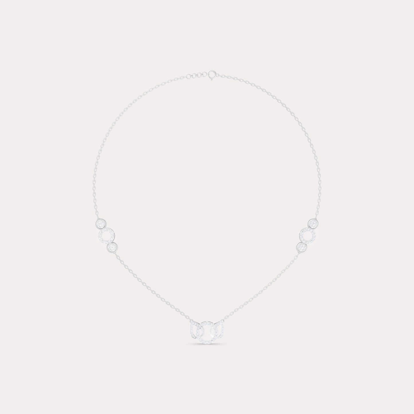 The Round-Cluster Interlocking Triple Ring Pendant