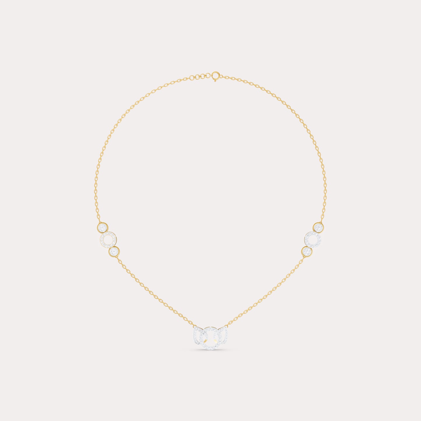 The Round-Cluster Interlocking Triple Ring Pendant